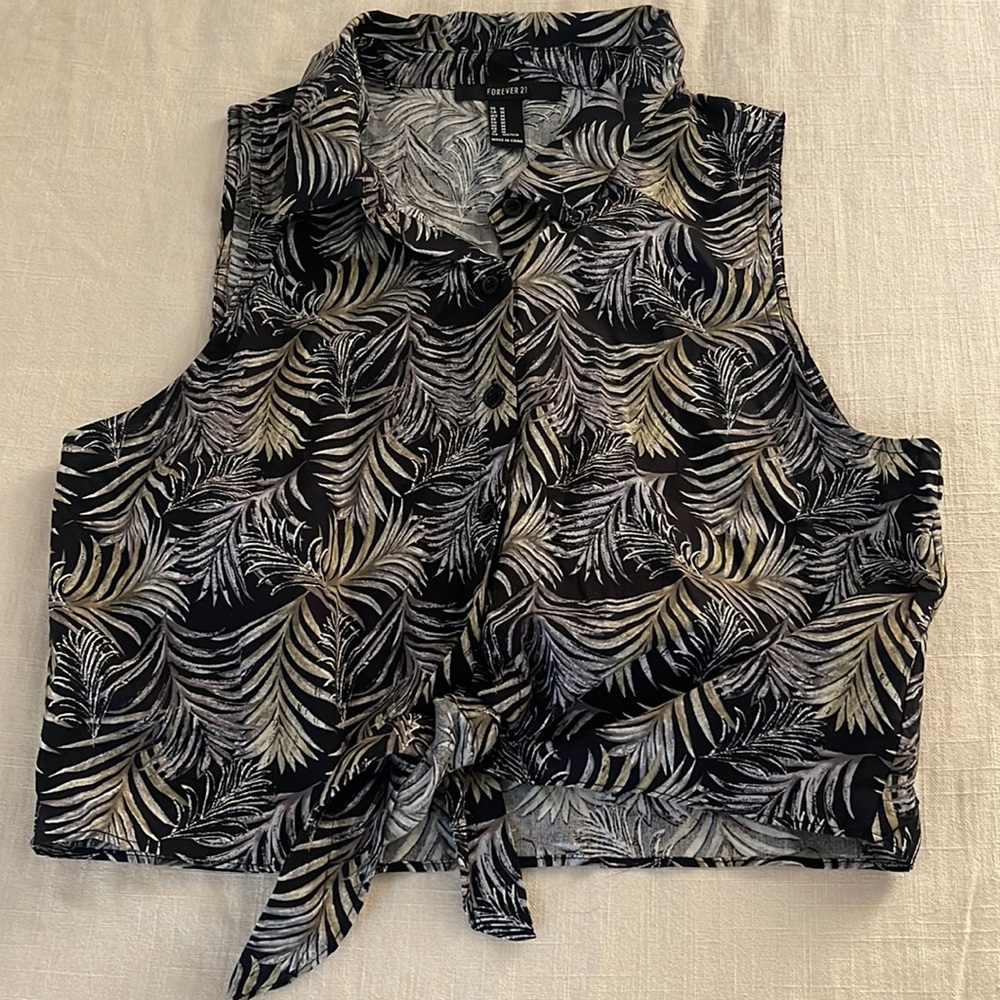 Palm print tank top